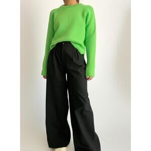 French Connection Womens Sweater Size Medium Bright Green Classic Knit